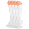 Kids' Plain Cotton Dress Knee-High Socks, 4 Pairs