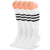 Striped Cotton Kids' Knee-High Dress Socks, 4 Pairs