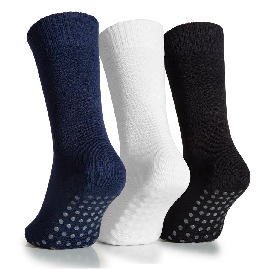  Diabetic Socks with Grips for Women and Men - 4 Pair, Light  Blue , Blue, Purple , Pink, Neuropathy Socks for Women, Hospital Socks  with Grips for Women